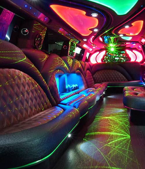 inside a limousine