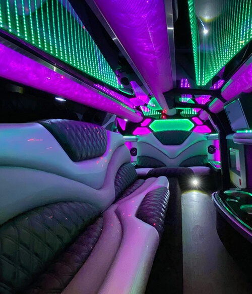 colored lighting on limo