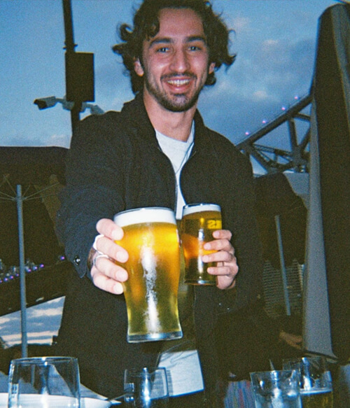 people with beer samples