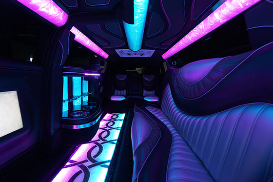 limo purple neon interior