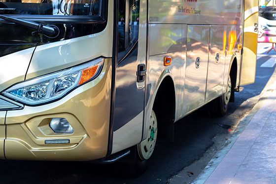 charter bus front view