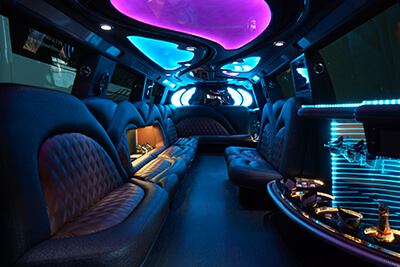 colorful limousine interior