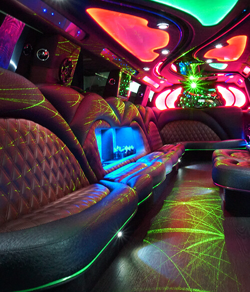 plush seating on limo